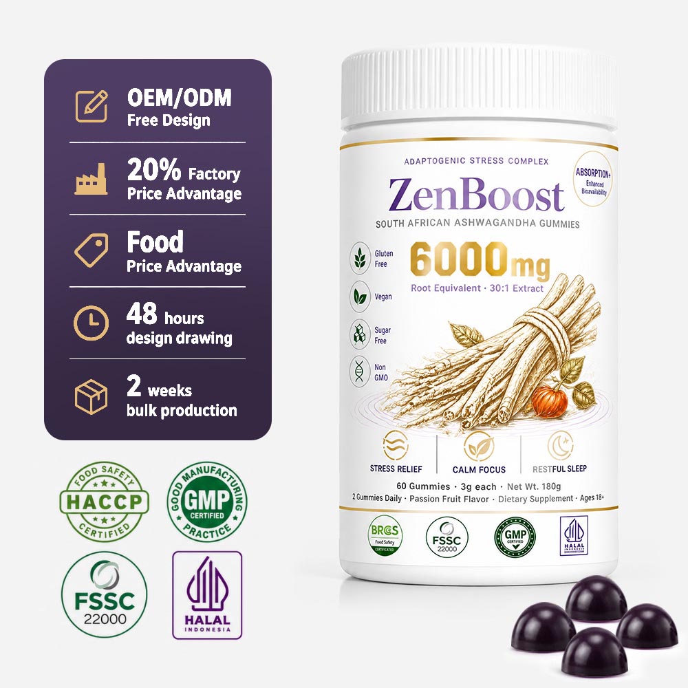 Private Label Active Peptide Ashwagandha Gummies Bulk | Custom Adaptogen Supplement Manufacturer - Image 2