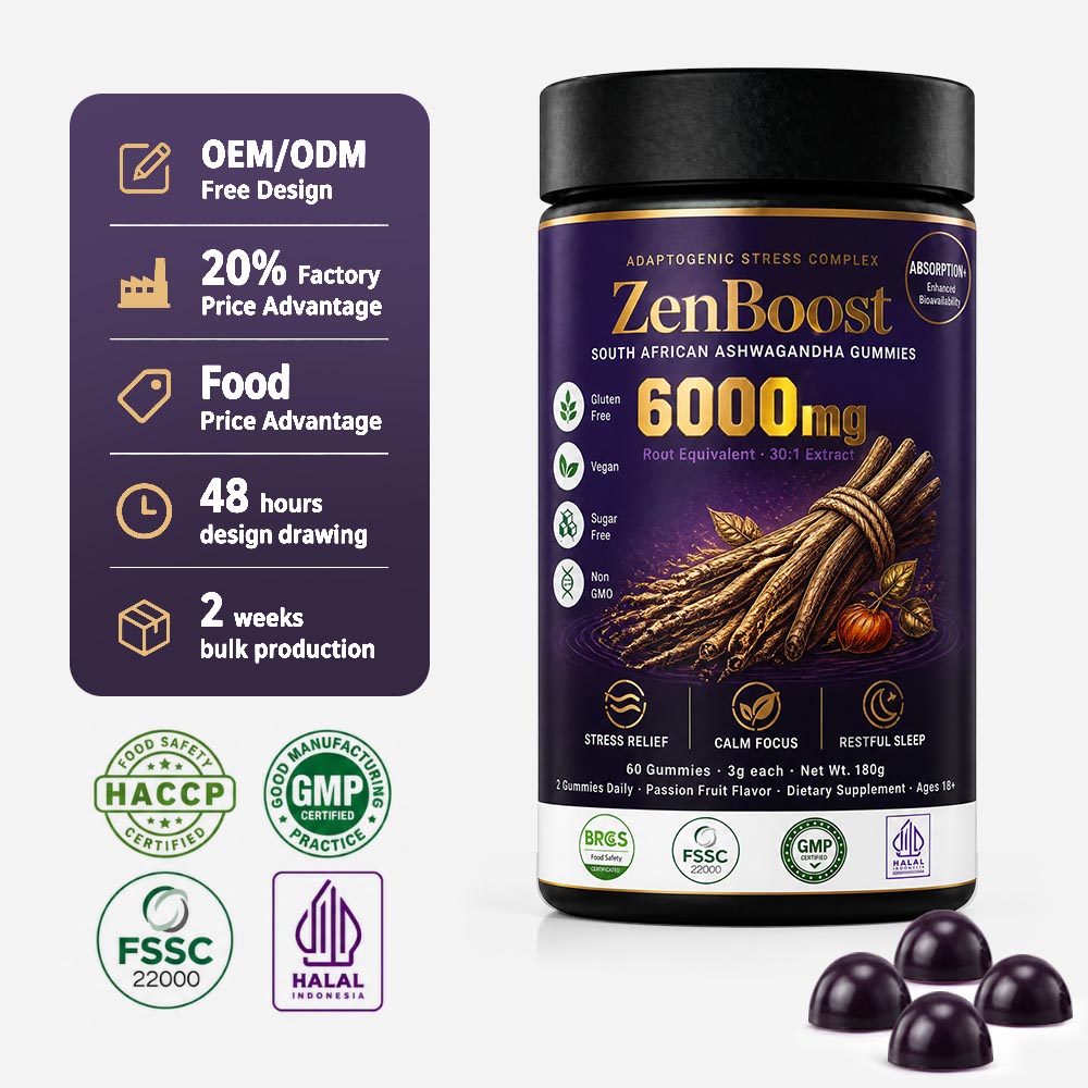 Bulk Active Peptide Ashwagandha Gummies OEM | Private Label Adaptogen Supplement Manufacturer - Image 2