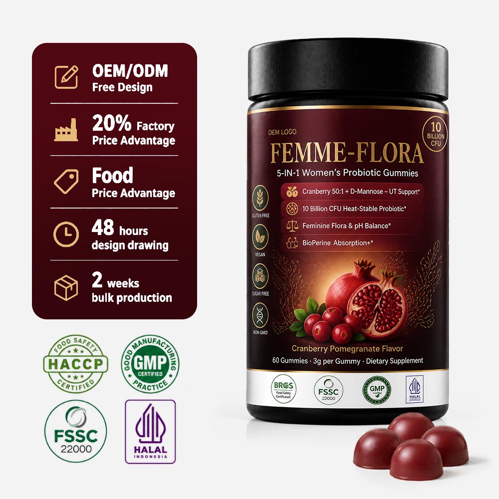 Bulk Women Probiotic Gummies Private Label | Custom Cranberry Peptide Supplement OEM/ODM - Image 2
