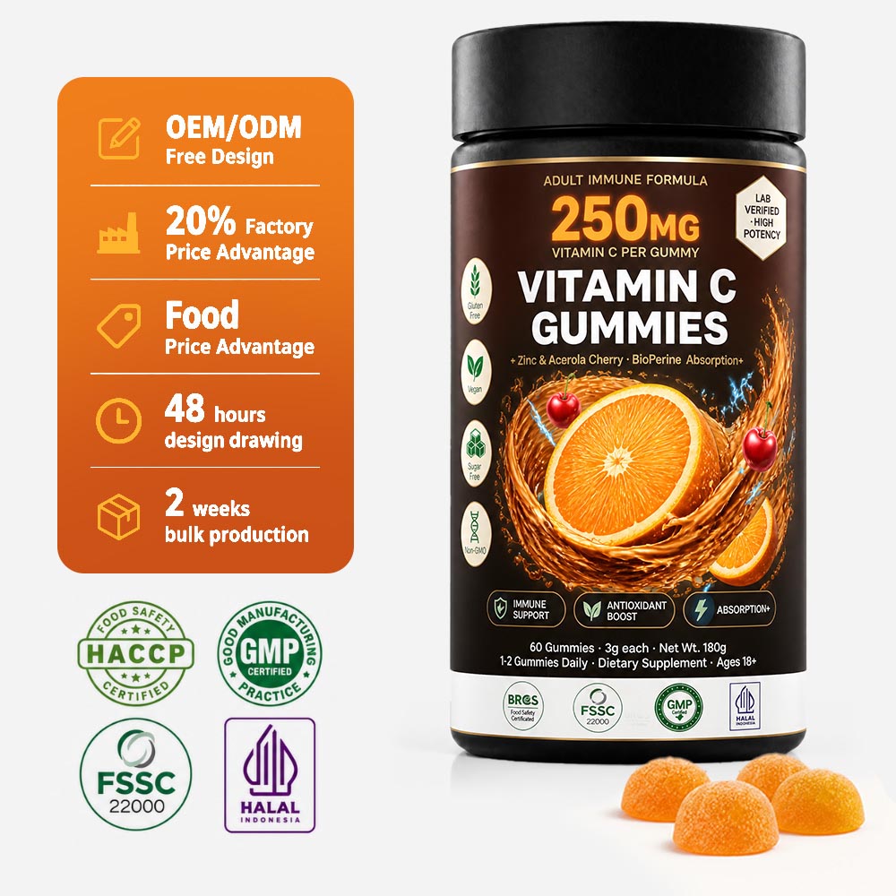 Private Label Vitamin C Gummies with Zinc Peptide | Custom Formulations Low MOQ OEM/ODM - Image 2