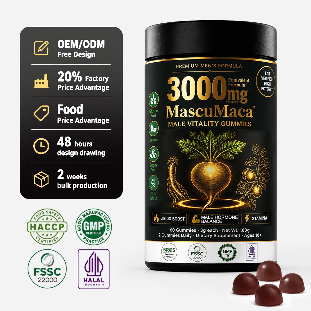Private Label Maca Tongkat Ali Gummies | Factory Direct Male Supplement OEM Customization - Image 2
