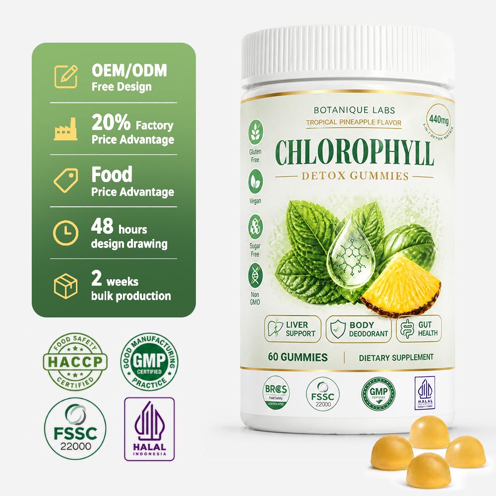 OEM/ODM 5-in-1 Chlorophyll Detox Gummies Bulk | Private Label Active Peptide Supplement Manufacturer - Image 2