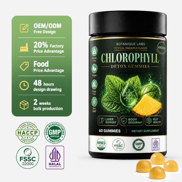 OEM/ODM 5-in-1 Chlorophyll Gummies | Custom Peptide Formula Contract Supplement Manufacturing