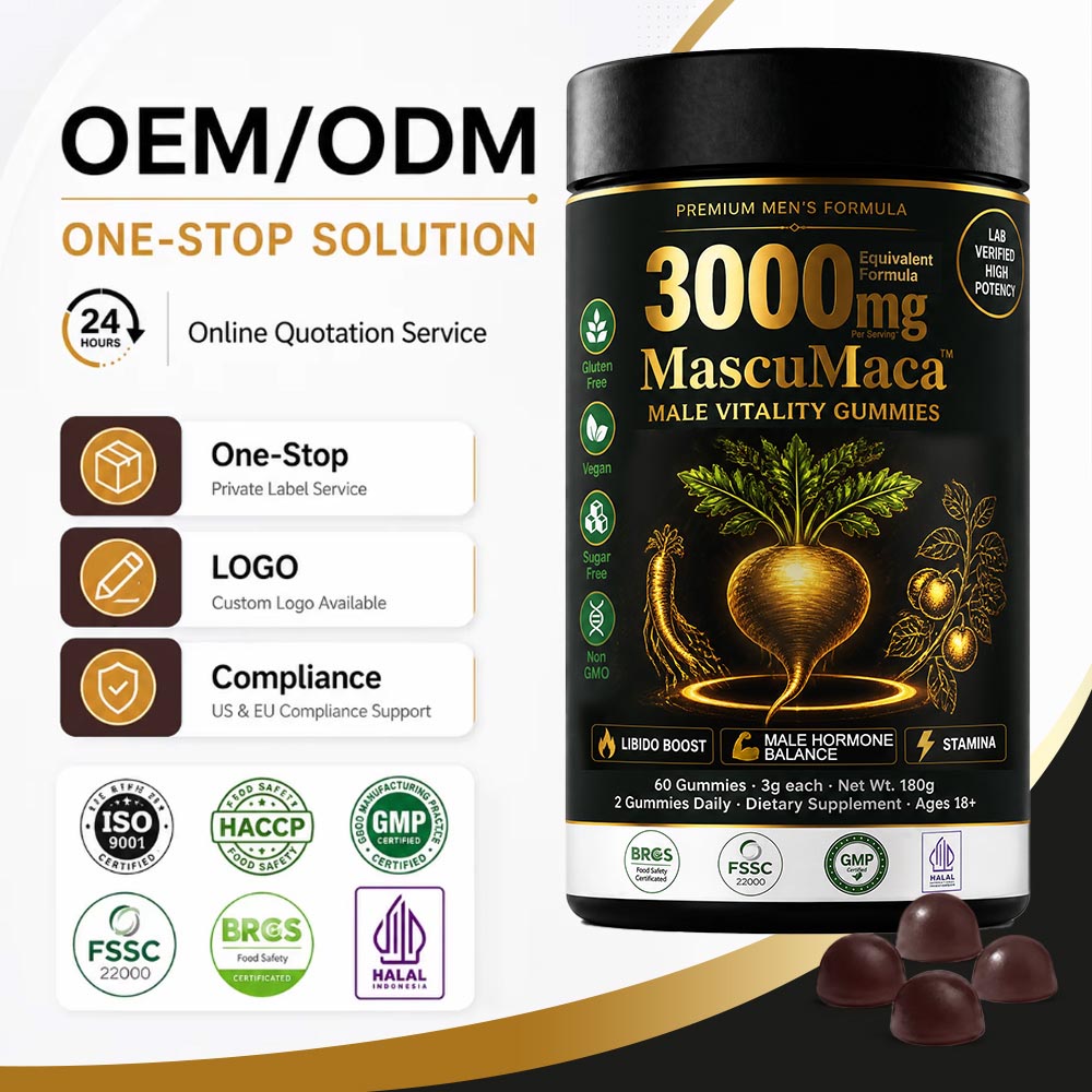 Private Label Maca Tongkat Ali Gummies | Factory Direct Male Supplement OEM Customization - Image 3