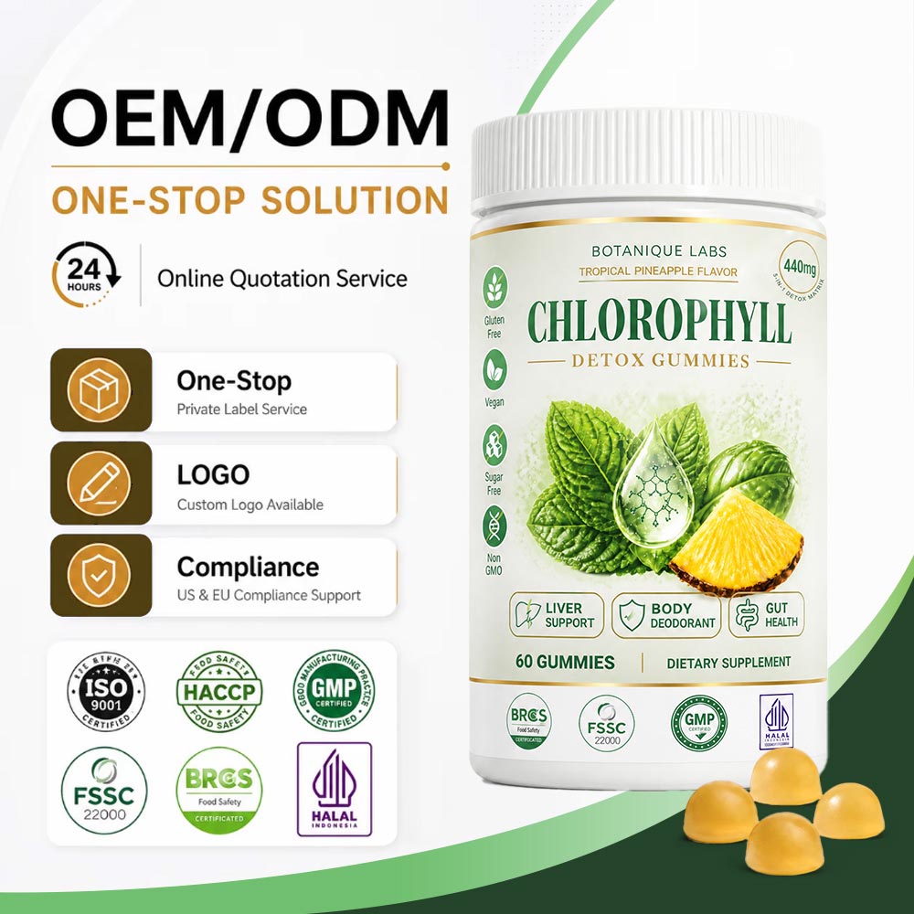 OEM/ODM 5-in-1 Chlorophyll Detox Gummies Bulk | Private Label Active Peptide Supplement Manufacturer - Image 3