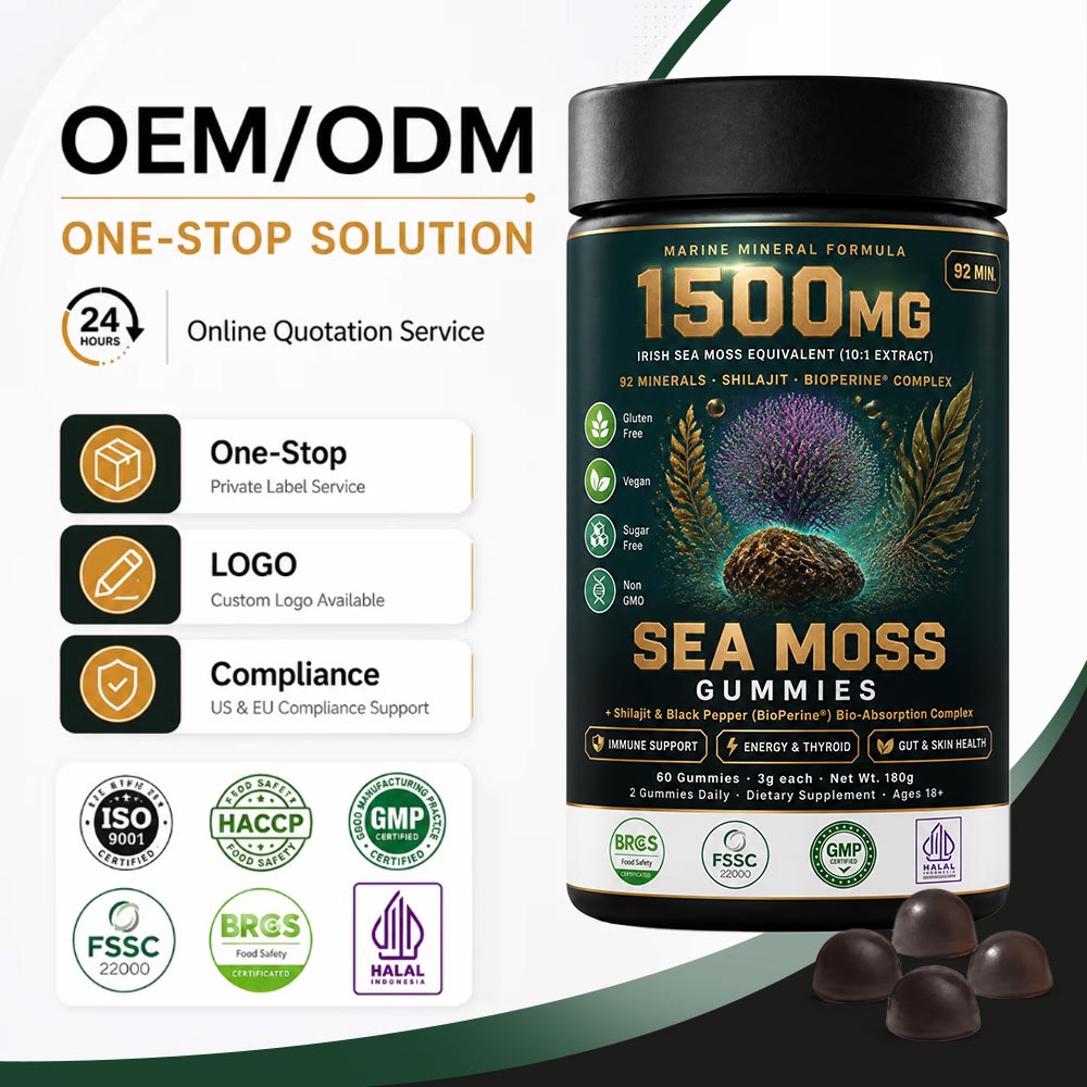 OEM Active Peptide Sea Moss Shilajit Gummies Bulk | Custom Mineral Supplement Contract Manufacturer - Image 3