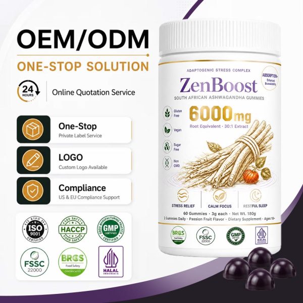 Private Label Active Peptide Ashwagandha Gummies Bulk | Custom Adaptogen Supplement Manufacturer