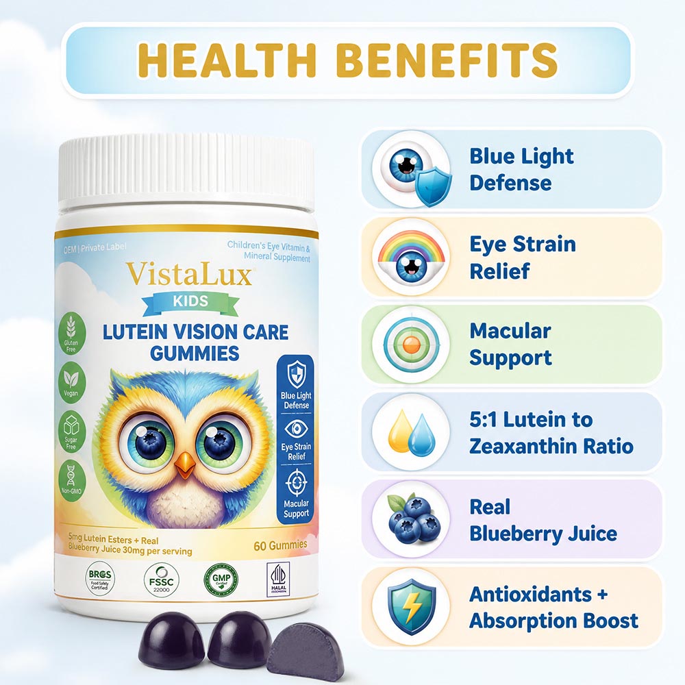 Private Label Kids Lutein Gummies OEM | Custom Formula Eye Care Supplement Manufacturer - Image 3