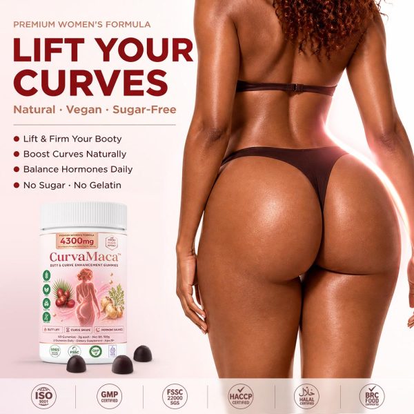 Wholesale CurvaMaca Peptide Herbal Extract Gummy Women Butt Lift Body Shaping Manufacturer