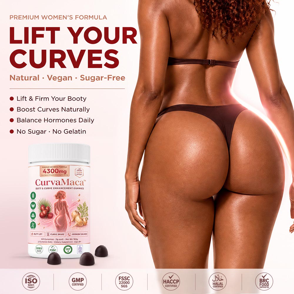 Wholesale CurvaMaca Peptide Herbal Extract Gummy Women Butt Lift Body Shaping Manufacturer - Image 3