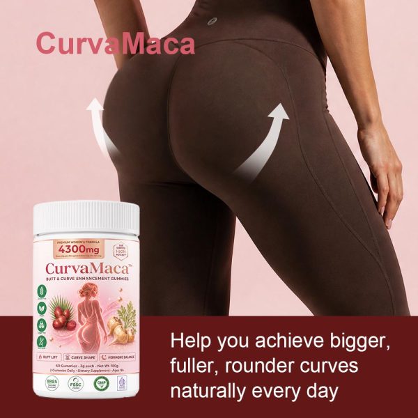 Wholesale CurvaMaca Peptide Herbal Extract Gummy Women Butt Lift Body Shaping Manufacturer