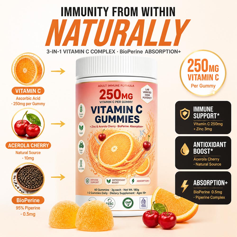 Private Label Active Peptide & Vitamin C Gummies | Custom Formulation Bulk OEM, Low MOQ 500 - Image 5
