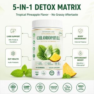 OEM/ODM 5-in-1 Chlorophyll Detox Gummies Bulk | Private Label Active Peptide Supplement Manufacturer - Image 6
