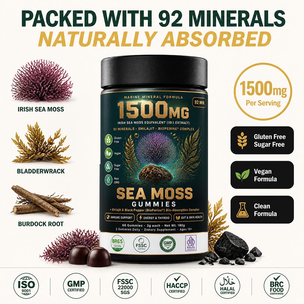 OEM Active Peptide Sea Moss Shilajit Gummies Bulk | Custom Mineral Supplement Contract Manufacturer - Image 6