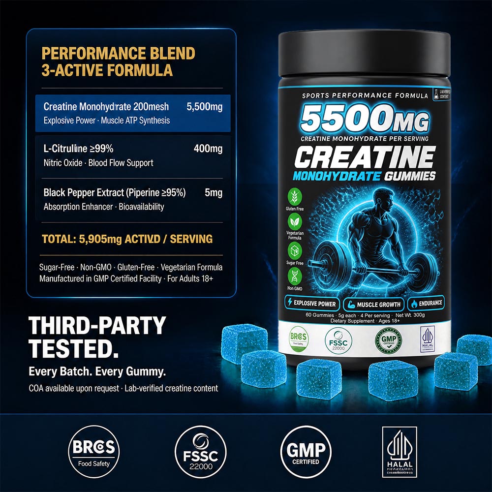Bulk Creatine Gummies for Private Label | Sports Nutrition Supplement Contract Manufacturer OEM - Image 8