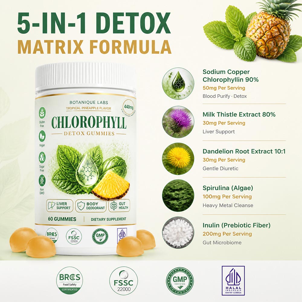 OEM/ODM 5-in-1 Chlorophyll Detox Gummies Bulk | Private Label Active Peptide Supplement Manufacturer - Image 7