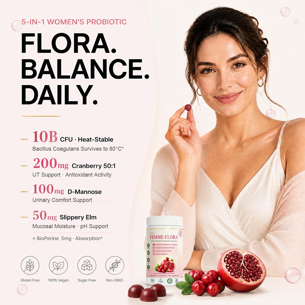 Private Label Women Probiotic Gummies Bulk | Custom Cranberry D-Mannose Supplement OEM/ODM - Image 6