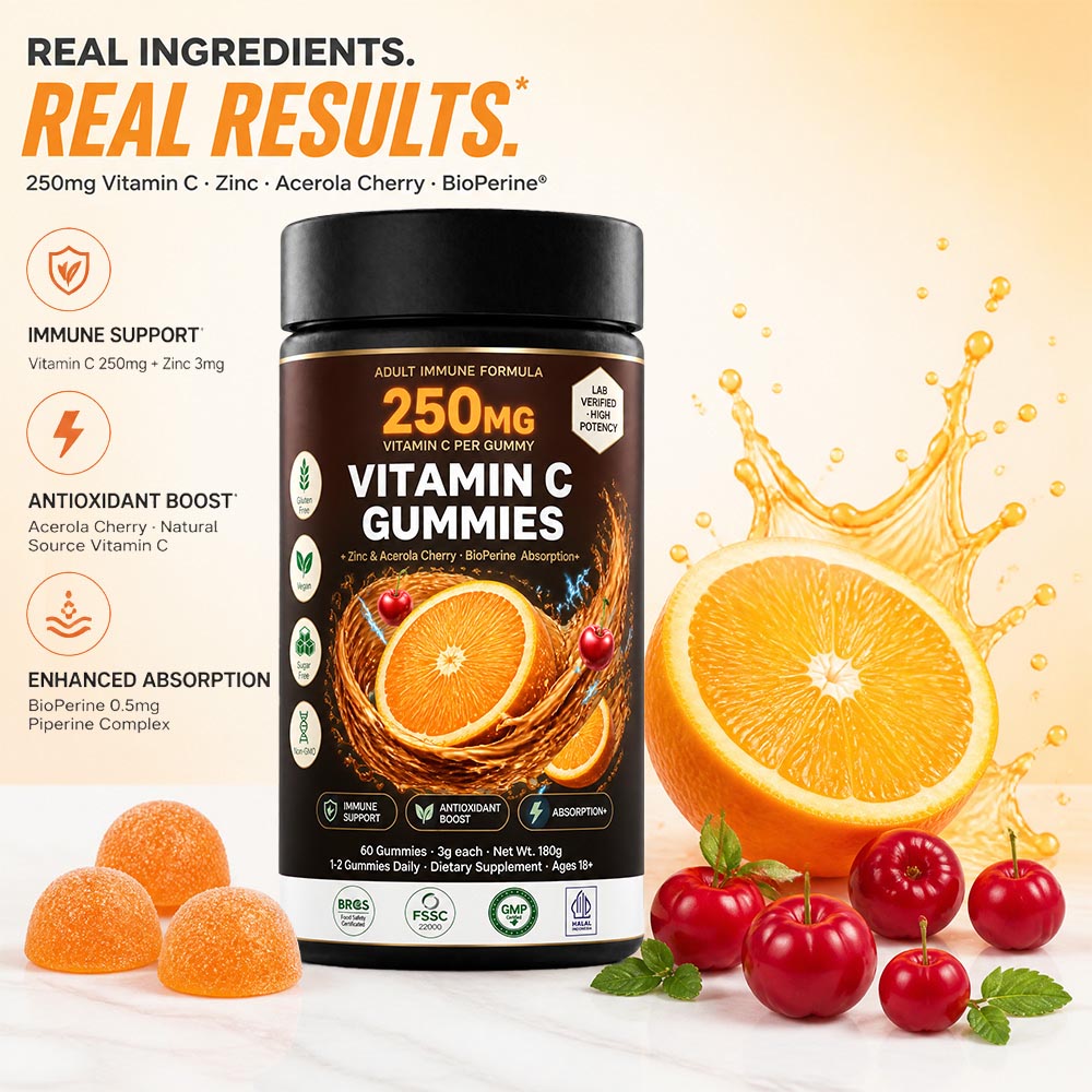 Private Label Vitamin C Gummies with Zinc Peptide | Custom Formulations Low MOQ OEM/ODM - Image 5