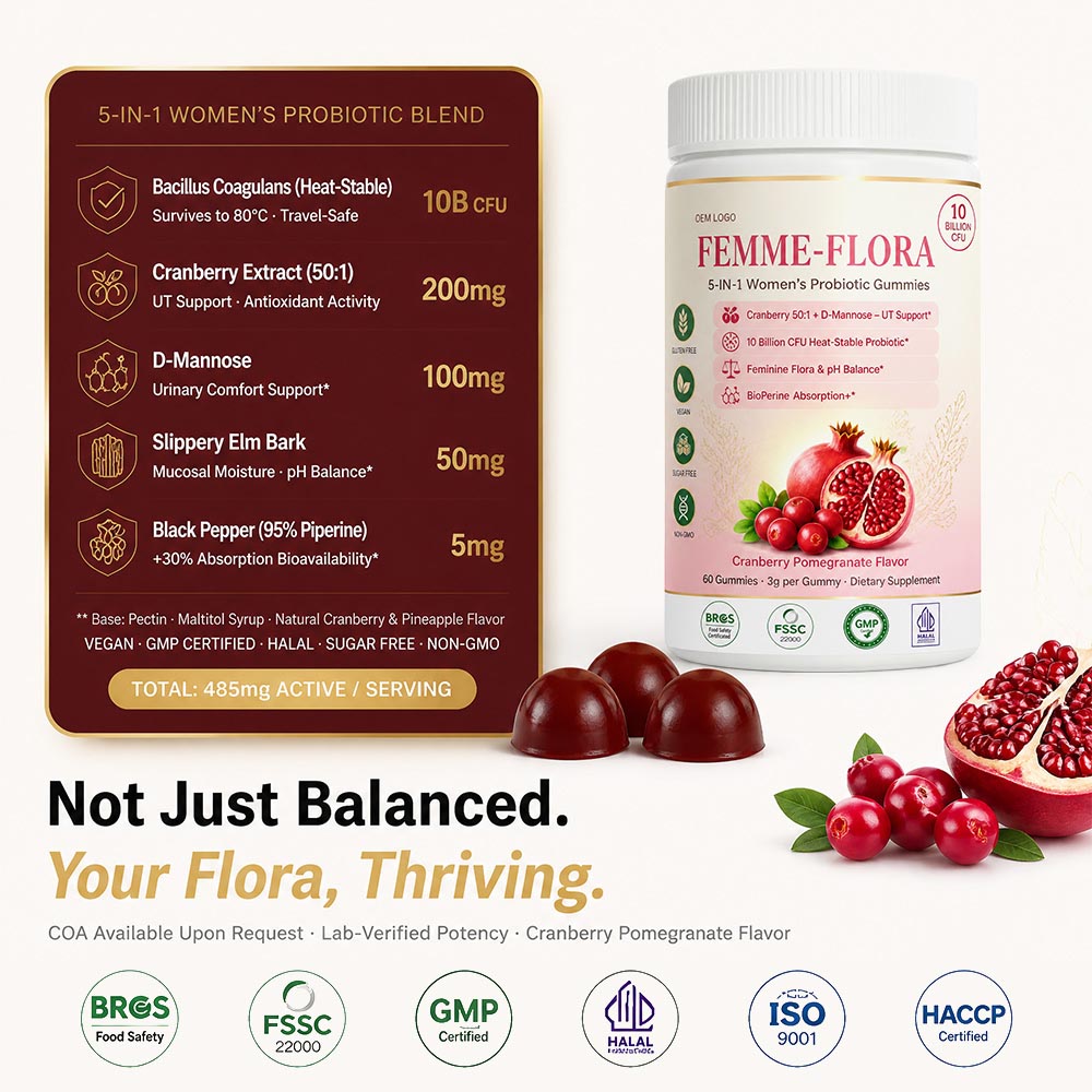 Private Label Women Probiotic Gummies Bulk | Custom Cranberry D-Mannose Supplement OEM/ODM - Image 8