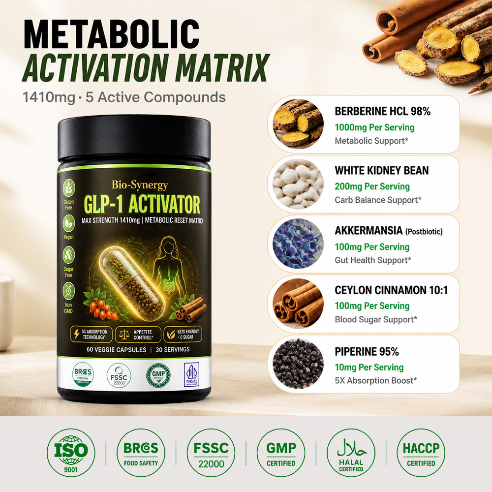 Bulk GLP-1 Capsules Private Label Manufacturer | Custom Capsule OEM/ODM Packaging supplement label detail view