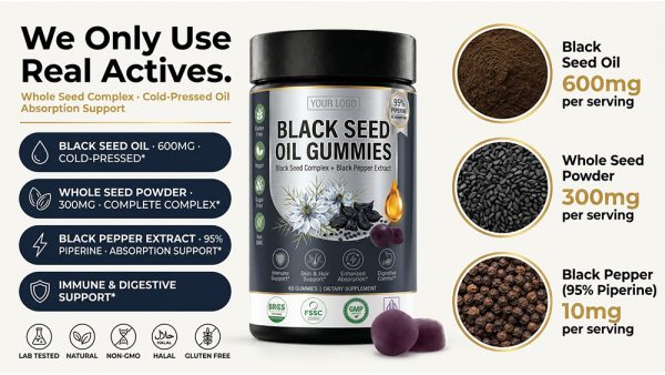 Bulk Black Seed Oil Gummies Private Label | Custom Gummy Supplement OEM Manufacturer - detail image 2