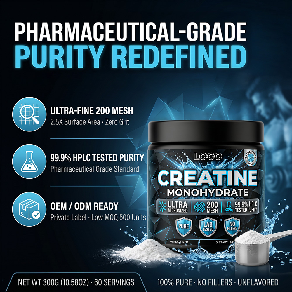 Bulk Creatine Monohydrate Powder Private Label | Black Jar Sports Nutrition OEM Manufacturer - main image 2