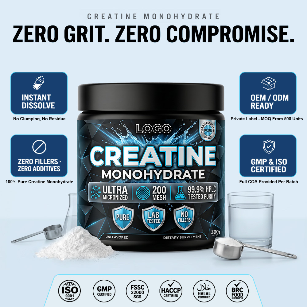 Bulk Creatine Monohydrate Powder Private Label | Black Jar Sports Nutrition OEM Manufacturer - main image 3
