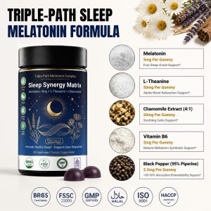 Bulk Melatonin Gummies Private Label Manufacturer | Black Bottle Sleep Support Gummy OEM - main image 4