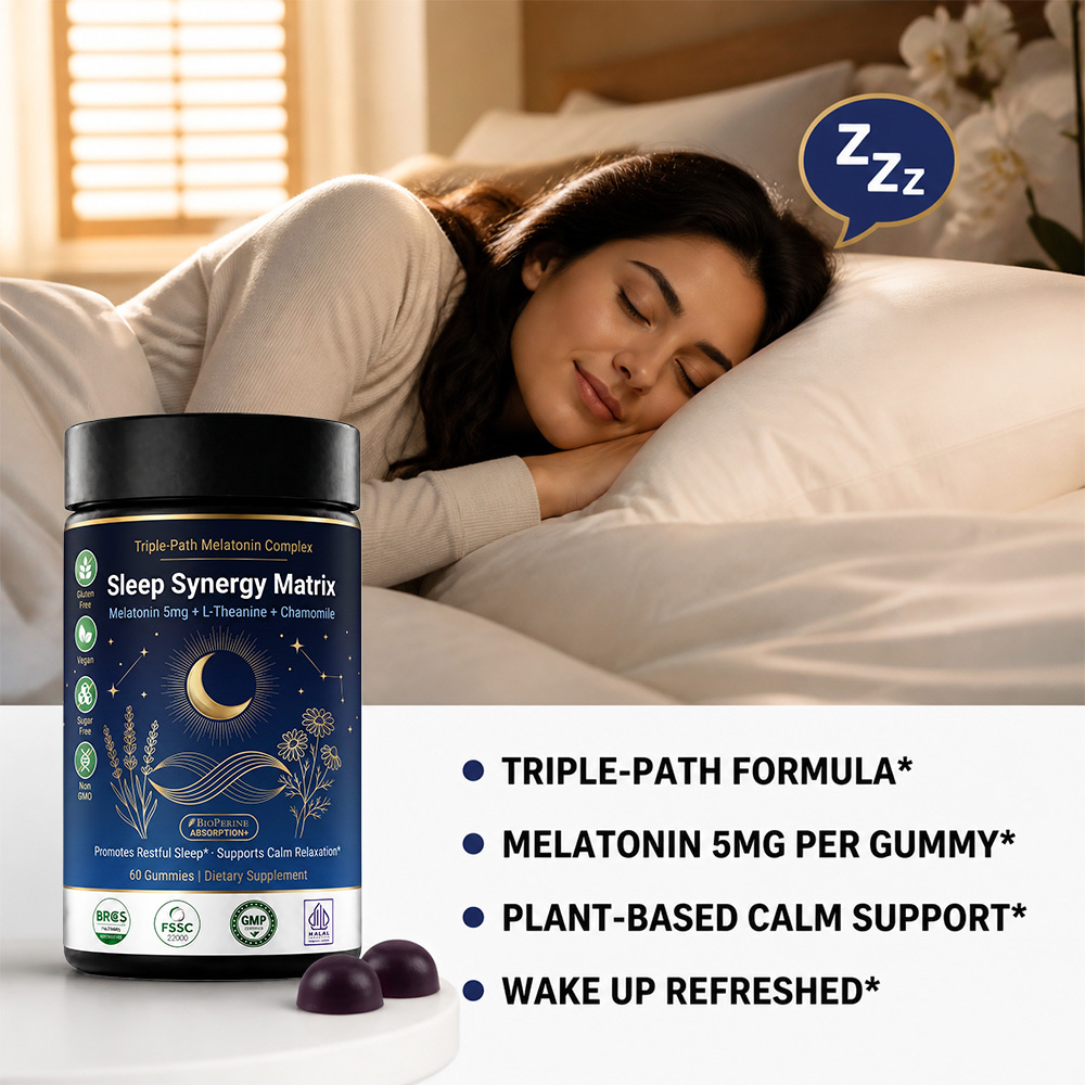 Bulk Melatonin Gummies Private Label Manufacturer | Black Bottle Sleep Support Gummy OEM - main image 5