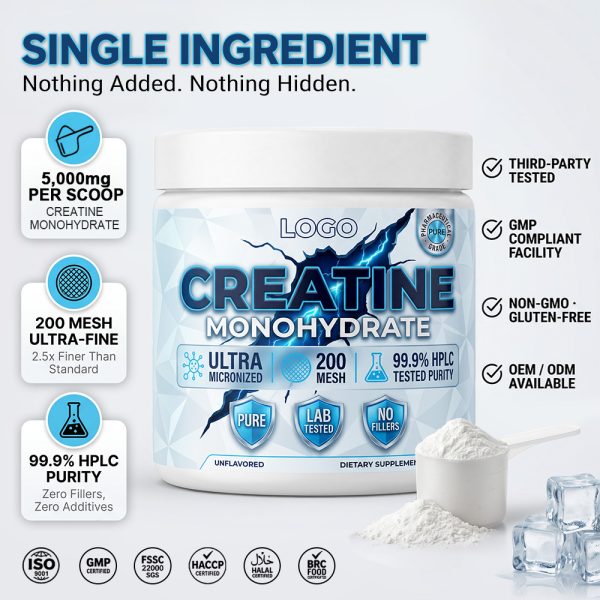 Private Label Creatine Monohydrate Powder Manufacturer | White Jar Custom Sports Nutrition OEM/ODM - main image 4
