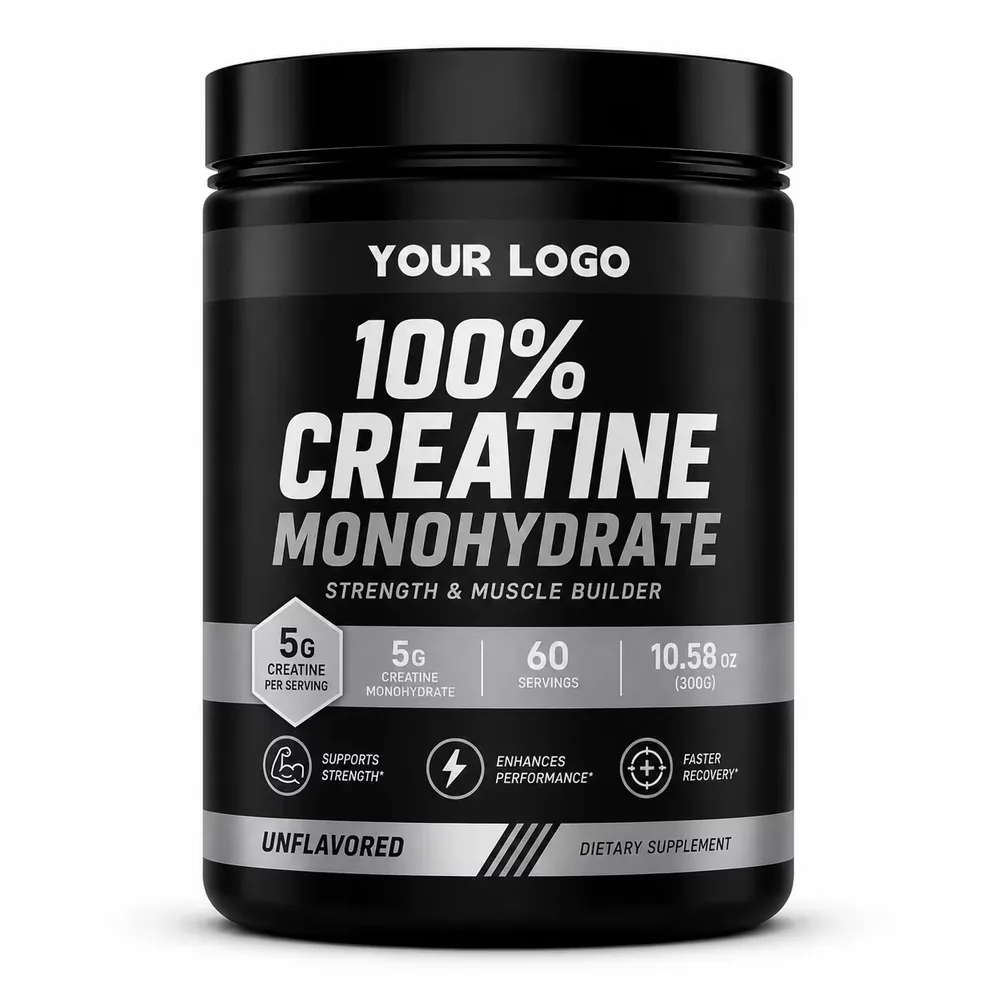Private label 300g creatine monohydrate powder jar